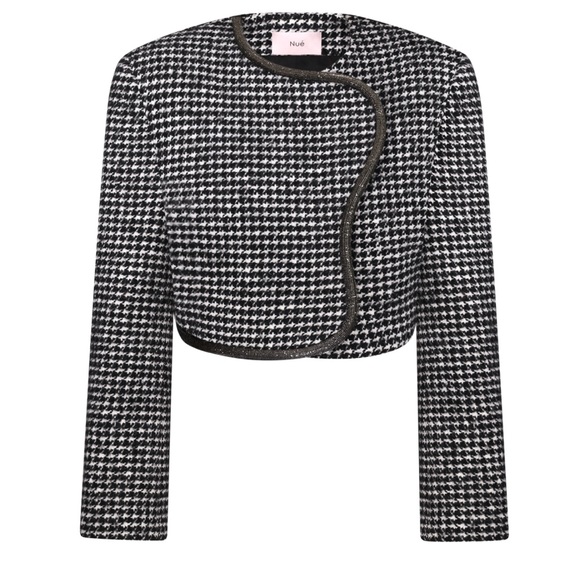 HOUNDSTOOTH CROPPED BLAZER and SKIRT - Picture 6 of 16